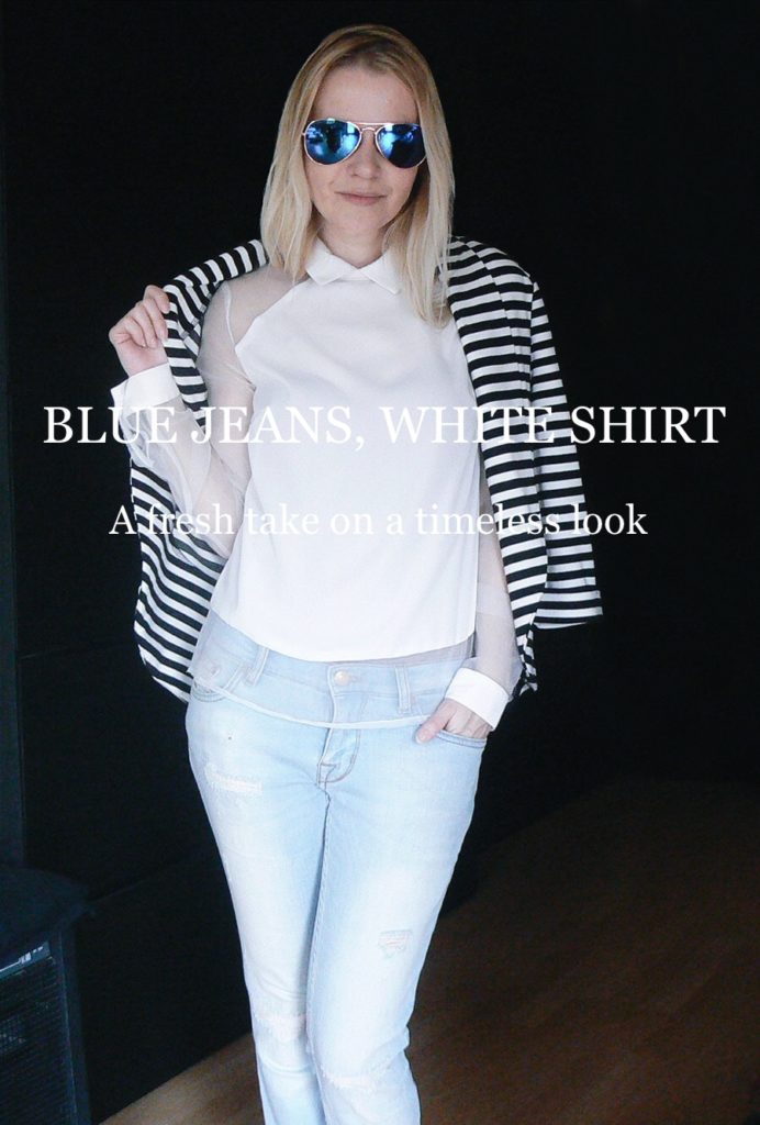 Blue jeans and white shirt - a fresh and epic fashion pro look